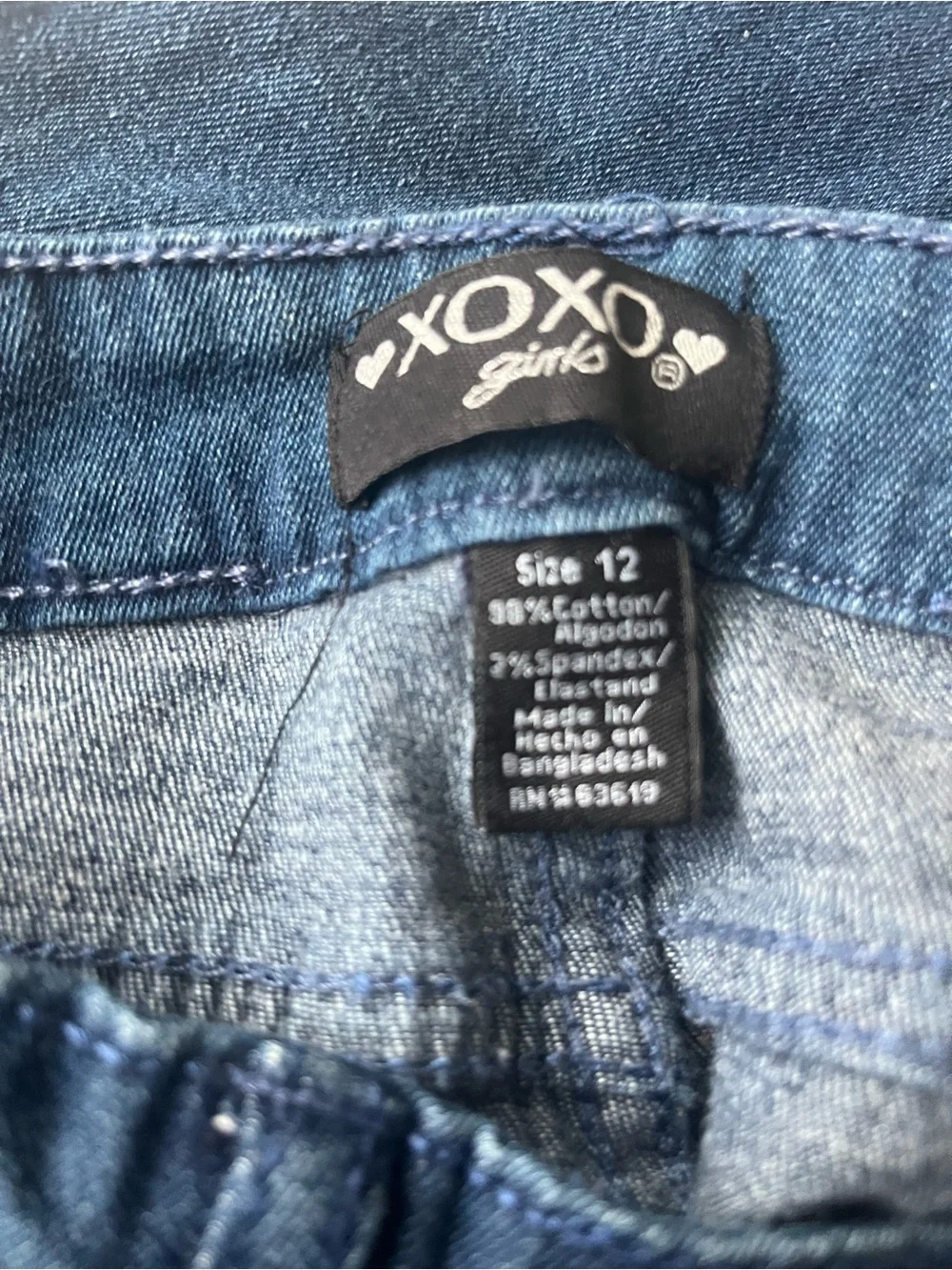 XOXO Dark Blue Denim Jeans with Burgundy Side Stripe size 12